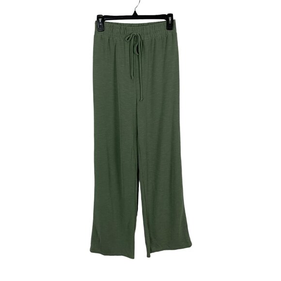 Dee Elly Green Wide Leg Drawstring Waist Lounge Pants Small - Picture 1 of 7